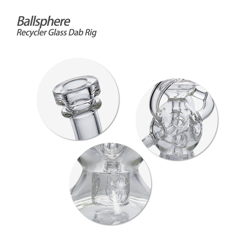 Waxmaid 7.68‘‘ Ballsphere Recycler Glass Dab Rig