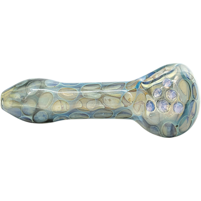 "Speckeled Moon" Silver Fumed Cobalt Spoon Pipe