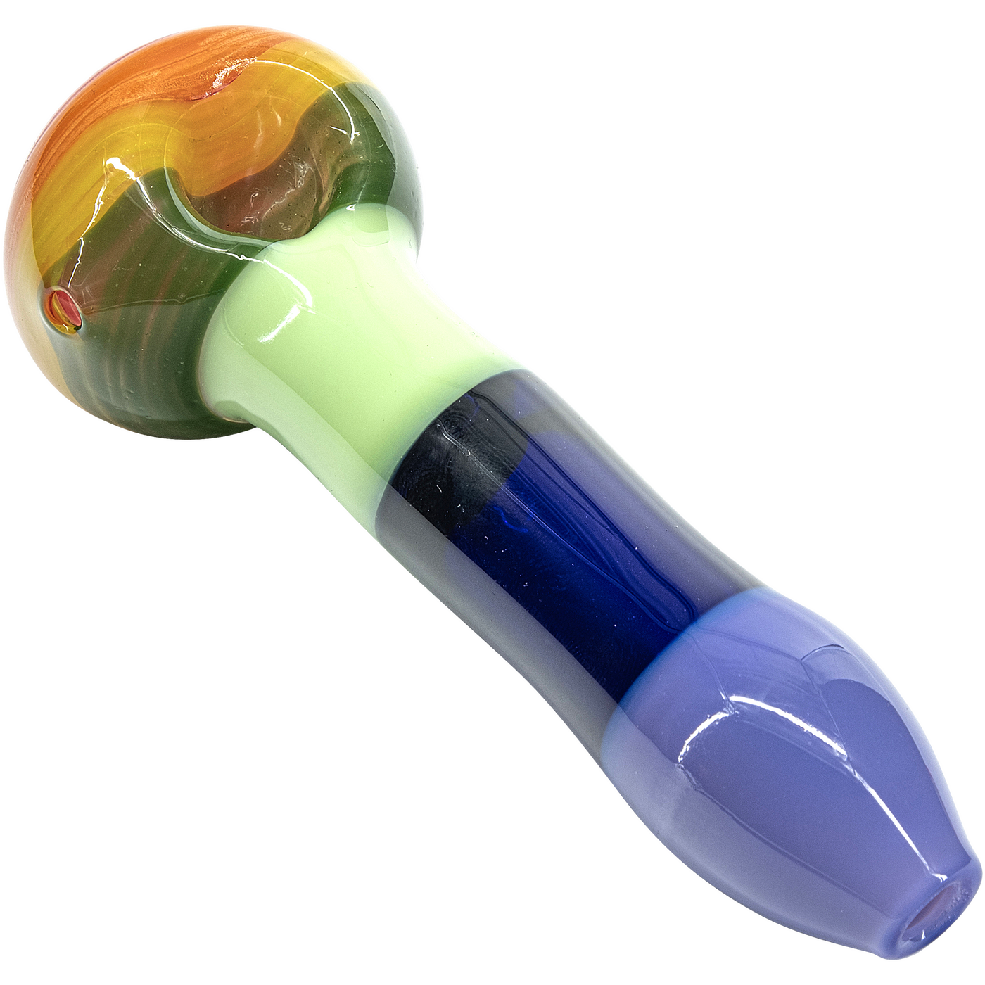 "Hard Candy" Rainbow Colored Spoon Glass Pipe