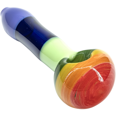 "Hard Candy" Rainbow Colored Spoon Glass Pipe