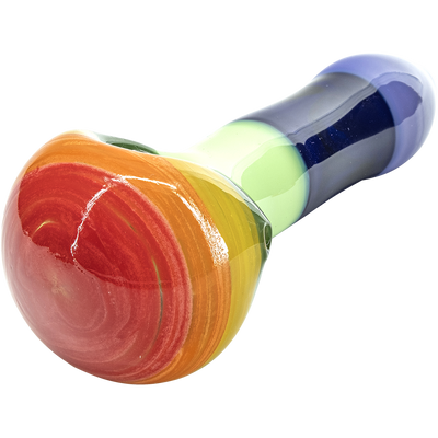 "Hard Candy" Rainbow Colored Spoon Glass Pipe