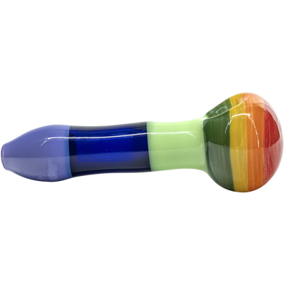 "Hard Candy" Rainbow Colored Spoon Glass Pipe