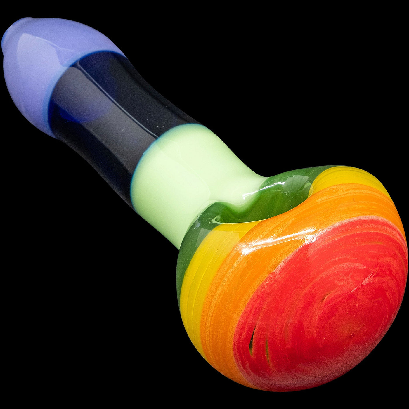 "Hard Candy" Rainbow Colored Spoon Glass Pipe