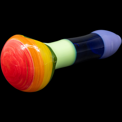 "Hard Candy" Rainbow Colored Spoon Glass Pipe