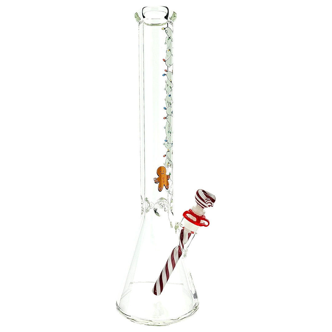 Christmas mean gingerbread man 18” 9mm beaker bong