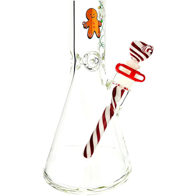 Christmas mean gingerbread man 18” 9mm beaker bong