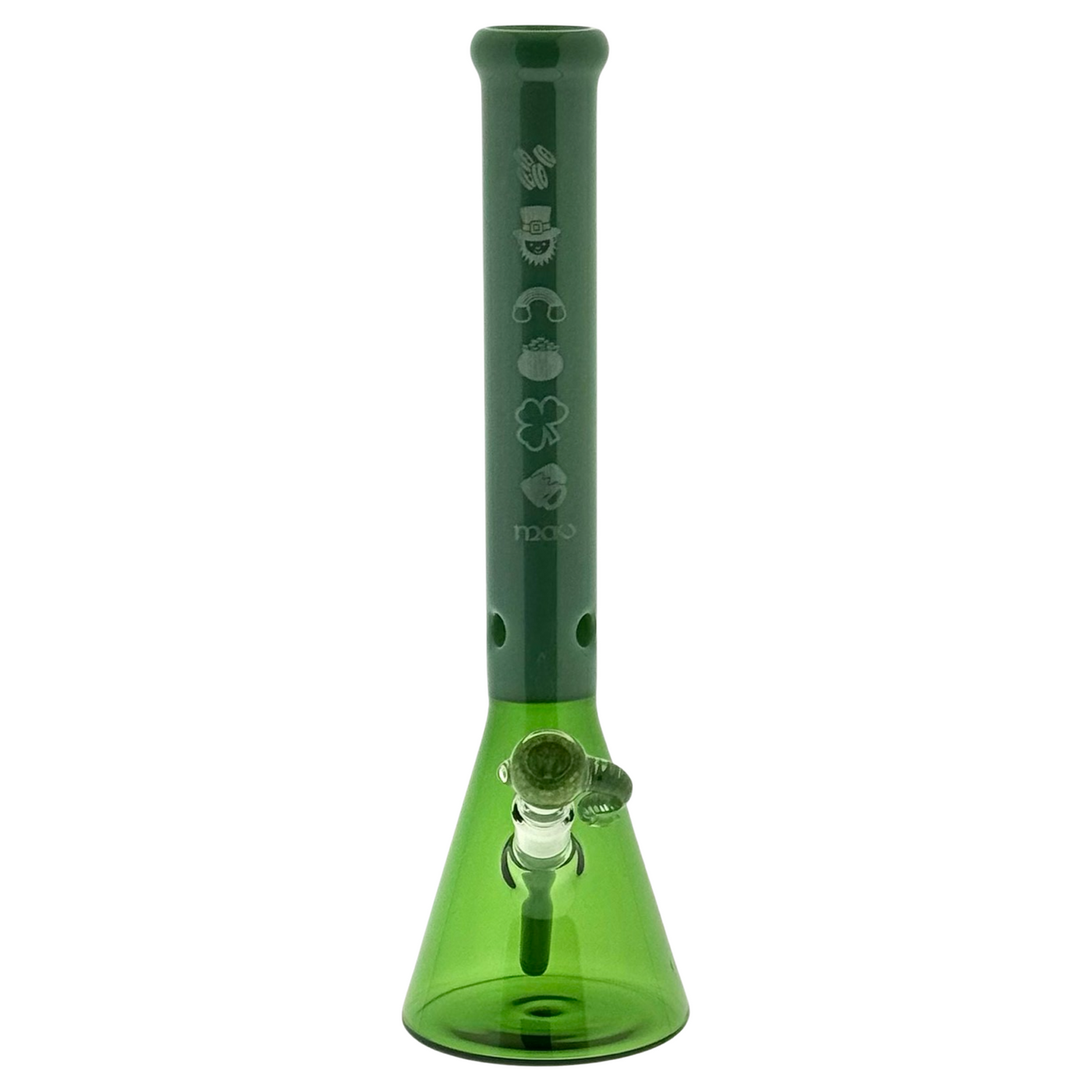 18" X 5mm full sleeve st patricks day laser special beaker bong