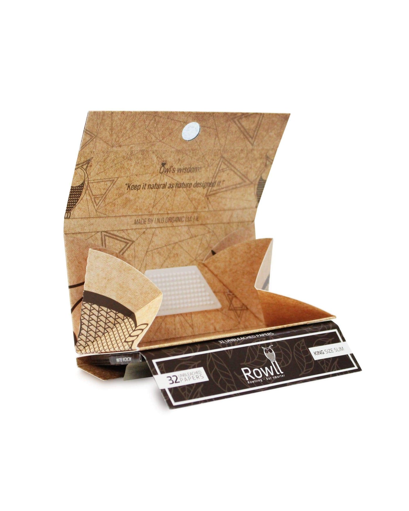 Rowll - All in One Rollling Paper Kit w/ Grinder - Unbleached - 5 Pack