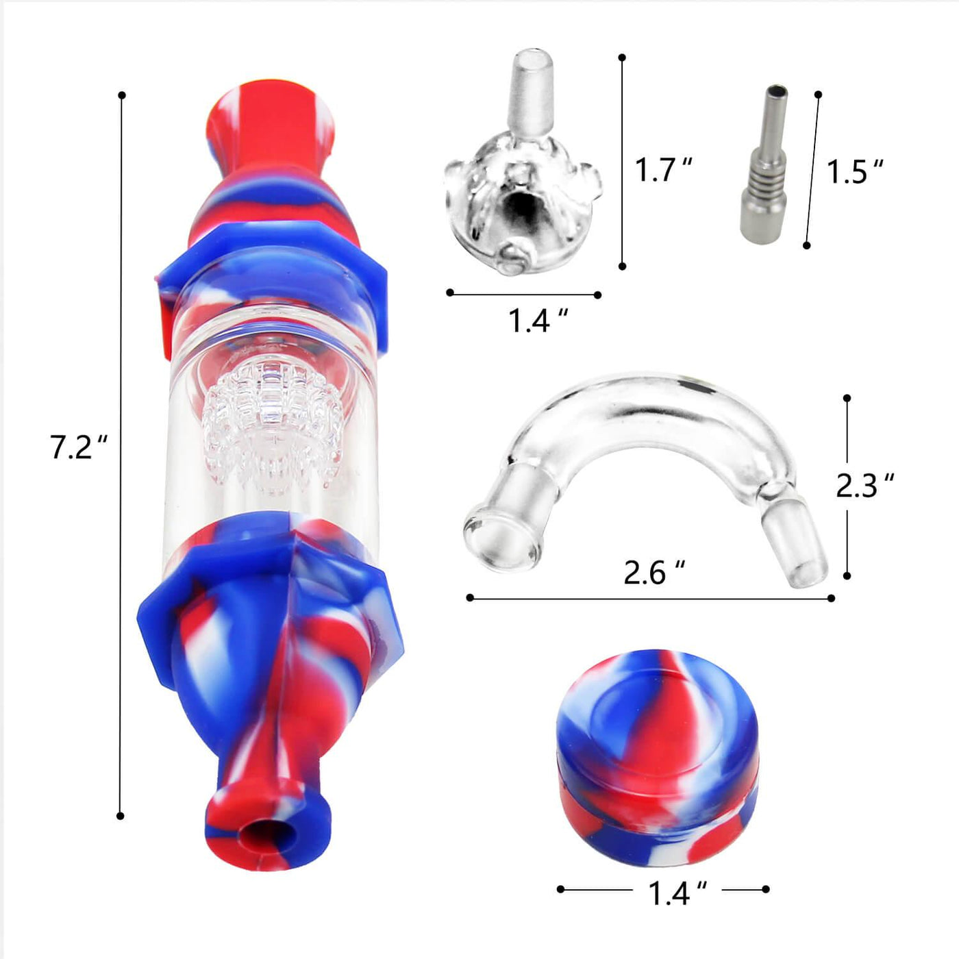 Silicone Glass Dab Straw Full Kit