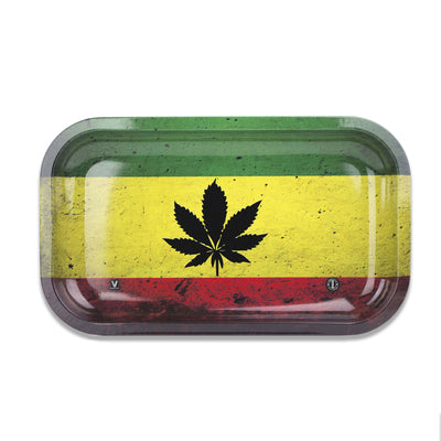 Rasta Leaf Metal Rollin' Tray