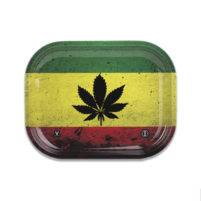 Rasta Leaf Metal Rollin' Tray